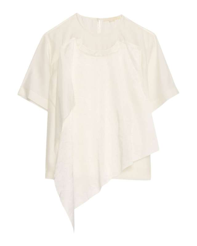 Shantung And Crinkled Satin T-Shirt